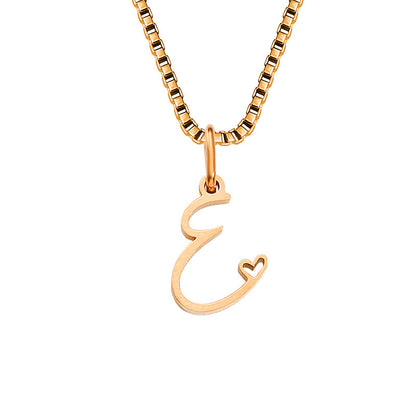 Simple Style Letter Stainless Steel Plating Gold Plated Pendant Necklace