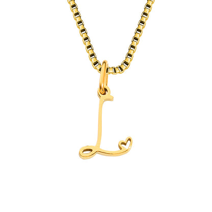 Simple Style Letter Stainless Steel Plating Gold Plated Pendant Necklace