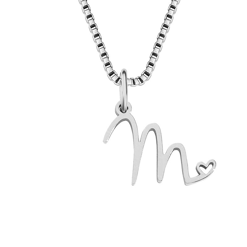 Simple Style Letter Stainless Steel Plating Gold Plated Pendant Necklace