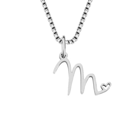 Simple Style Letter Stainless Steel Plating Gold Plated Pendant Necklace