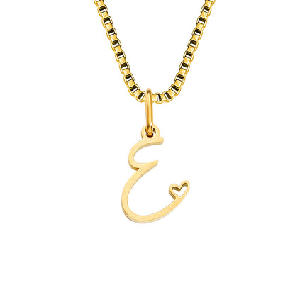 Simple Style Letter Stainless Steel Plating Gold Plated Pendant Necklace