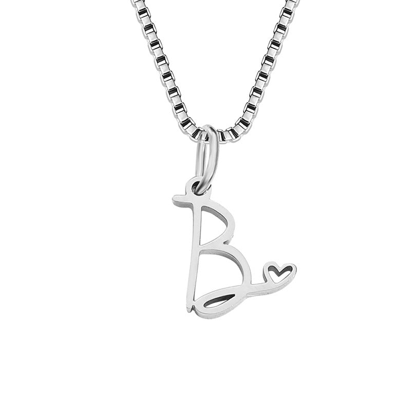 Simple Style Letter Stainless Steel Plating Gold Plated Pendant Necklace