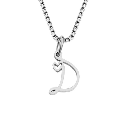 Simple Style Letter Stainless Steel Plating Gold Plated Pendant Necklace