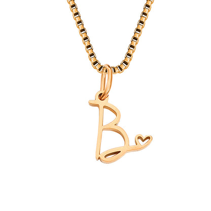 Simple Style Letter Stainless Steel Plating Gold Plated Pendant Necklace