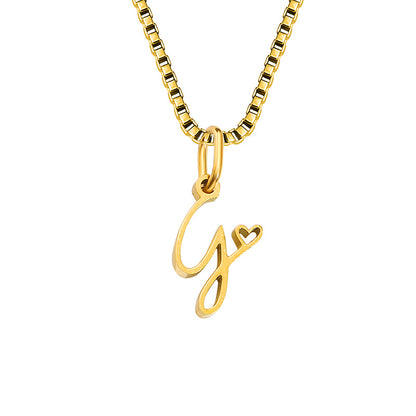 Simple Style Letter Stainless Steel Plating Gold Plated Pendant Necklace