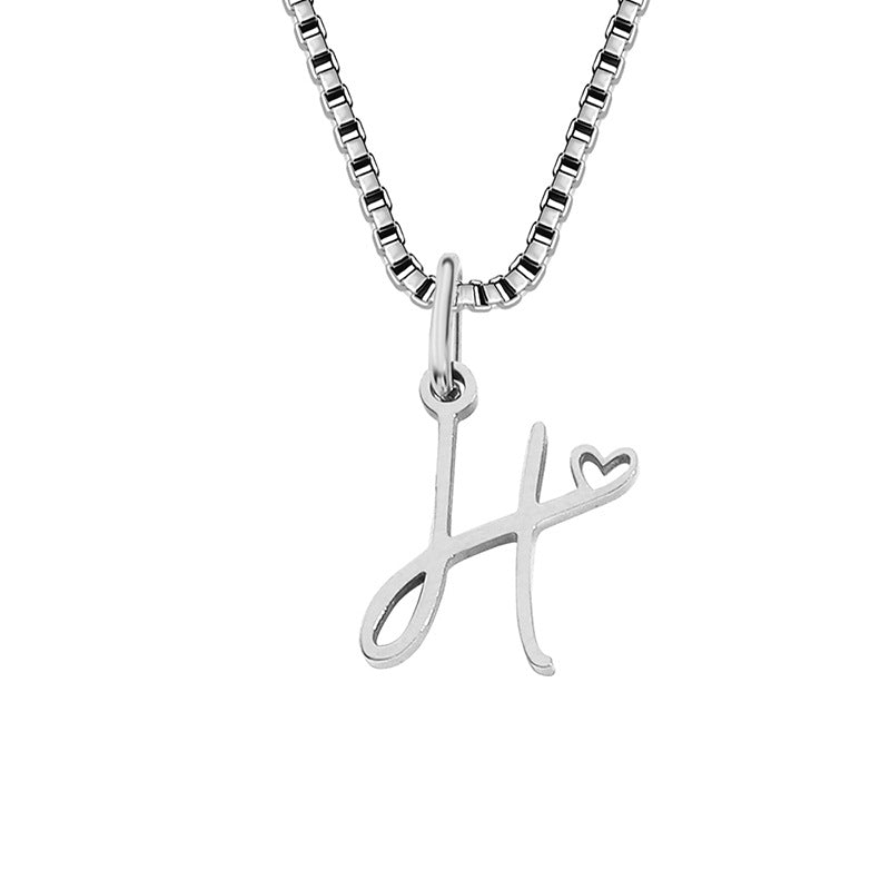 Simple Style Letter Stainless Steel Plating Gold Plated Pendant Necklace