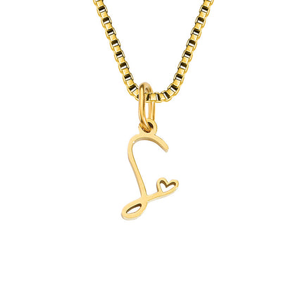 Simple Style Letter Stainless Steel Plating Gold Plated Pendant Necklace