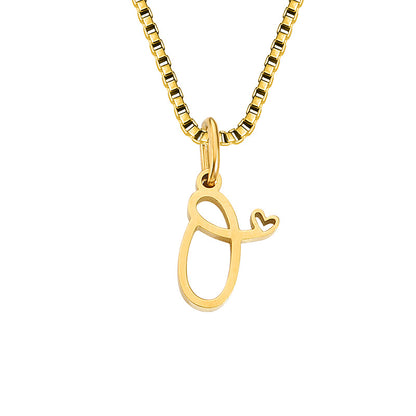 Simple Style Letter Stainless Steel Plating Gold Plated Pendant Necklace