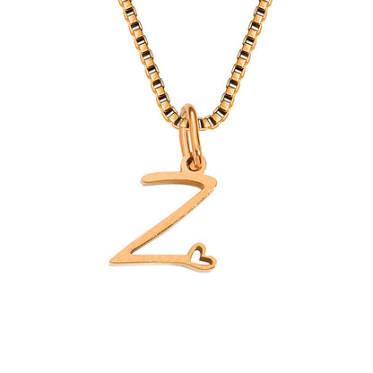 Simple Style Letter Stainless Steel Plating Gold Plated Pendant Necklace