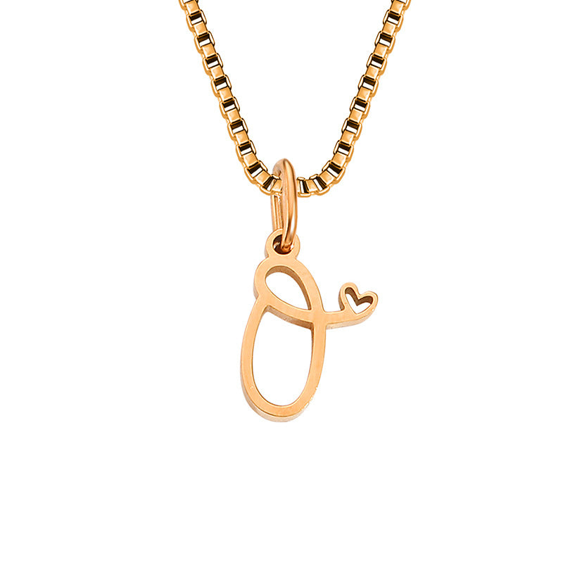 Simple Style Letter Stainless Steel Plating Gold Plated Pendant Necklace