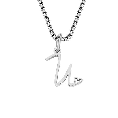 Simple Style Letter Stainless Steel Plating Gold Plated Pendant Necklace