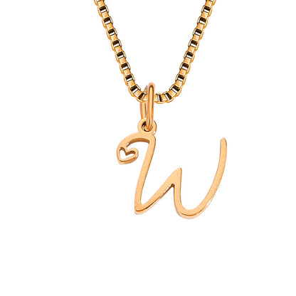 Simple Style Letter Stainless Steel Plating Gold Plated Pendant Necklace