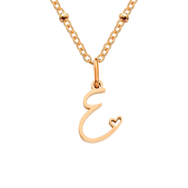 Simple Style Letter Stainless Steel Plating Gold Plated Pendant Necklace