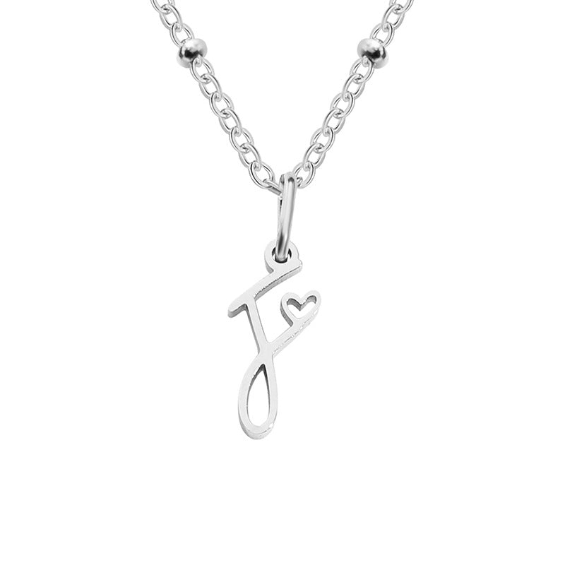 Simple Style Letter Stainless Steel Plating Gold Plated Pendant Necklace