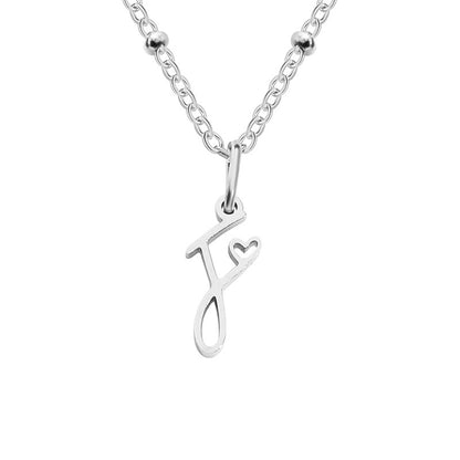 Simple Style Letter Stainless Steel Plating Gold Plated Pendant Necklace