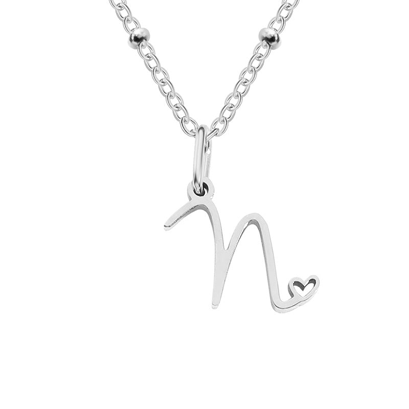 Simple Style Letter Stainless Steel Plating Gold Plated Pendant Necklace