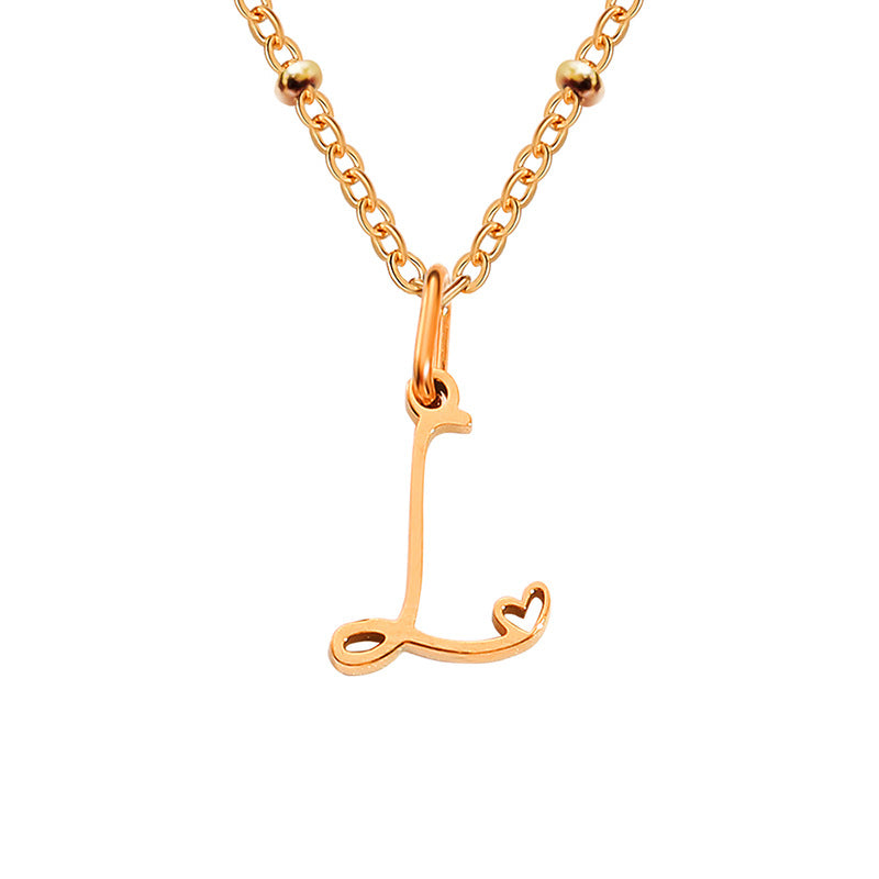 Simple Style Letter Stainless Steel Plating Gold Plated Pendant Necklace