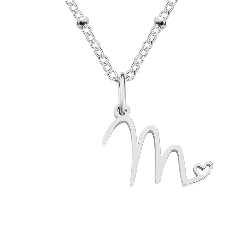 Simple Style Letter Stainless Steel Plating Gold Plated Pendant Necklace