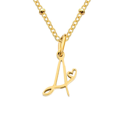 Simple Style Letter Stainless Steel Plating Gold Plated Pendant Necklace