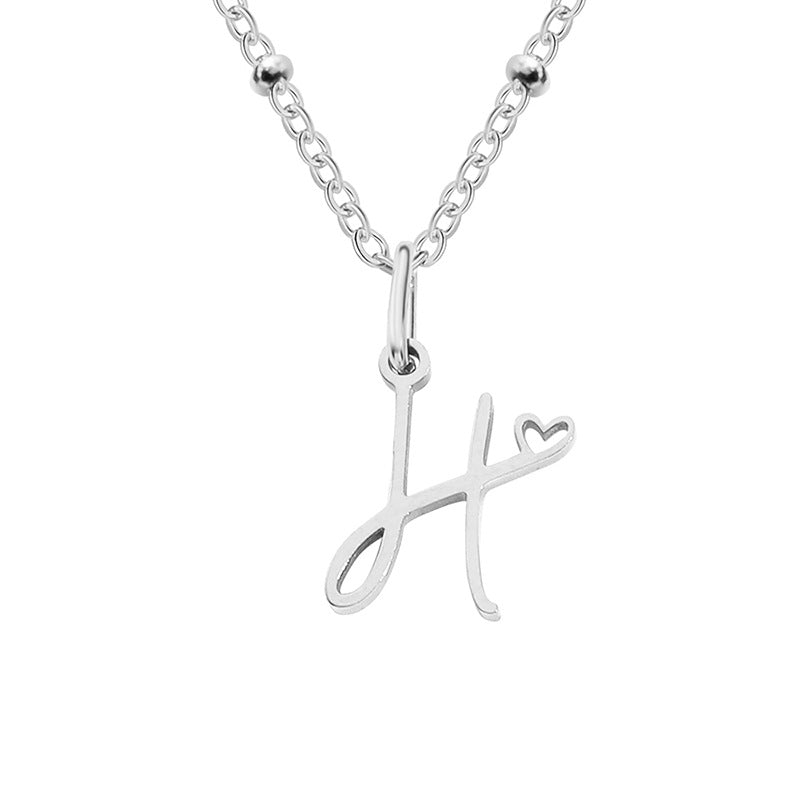 Simple Style Letter Stainless Steel Plating Gold Plated Pendant Necklace