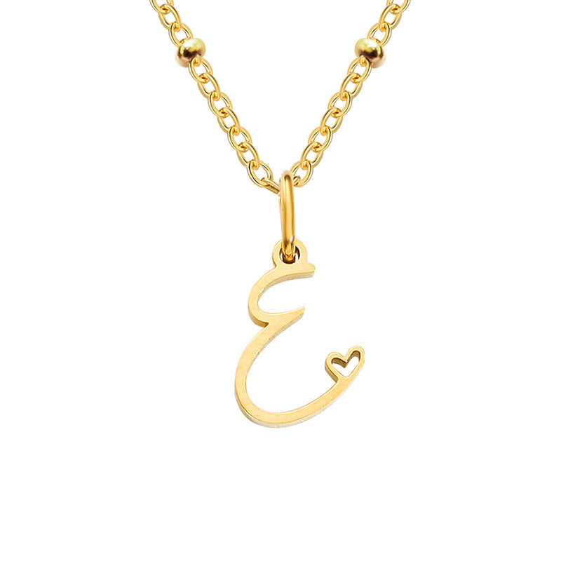 Simple Style Letter Stainless Steel Plating Gold Plated Pendant Necklace