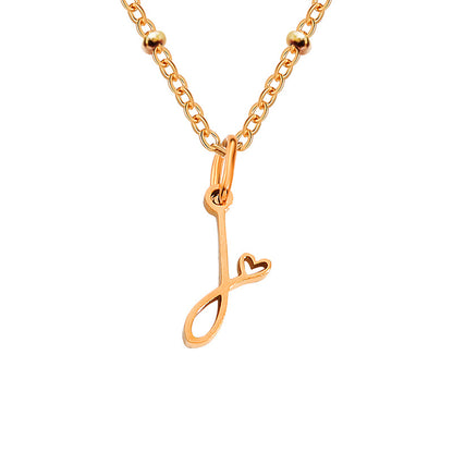 Simple Style Letter Stainless Steel Plating Gold Plated Pendant Necklace