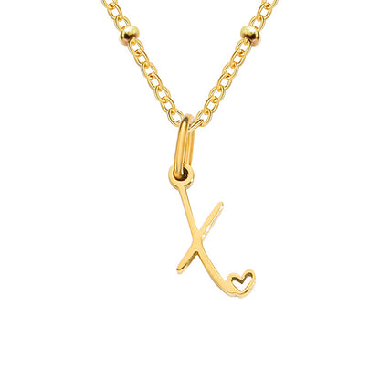 Simple Style Letter Stainless Steel Plating Gold Plated Pendant Necklace