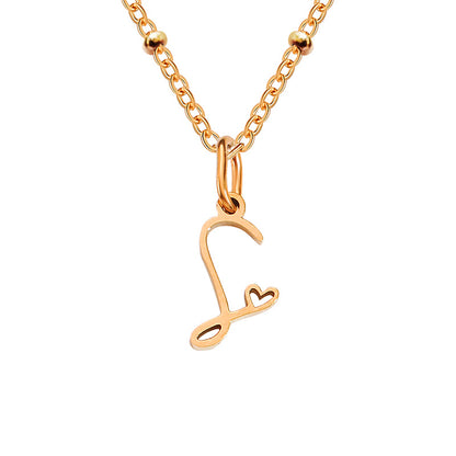 Simple Style Letter Stainless Steel Plating Gold Plated Pendant Necklace