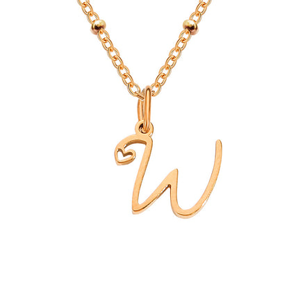 Simple Style Letter Stainless Steel Plating Gold Plated Pendant Necklace