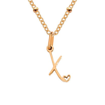 Simple Style Letter Stainless Steel Plating Gold Plated Pendant Necklace