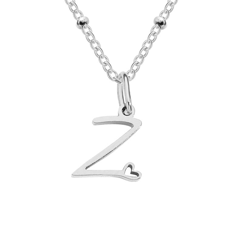 Simple Style Letter Stainless Steel Plating Gold Plated Pendant Necklace