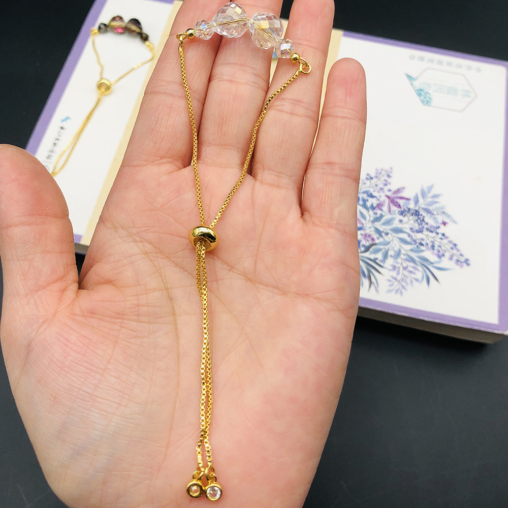Cute Modern Style Classic Style Crystal Copper Beaded Handmade Water Drop Bracelets