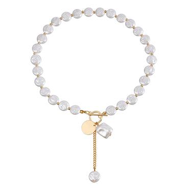 Elegant Shiny Geometric Imitation Pearl Alloy Women's Necklace
