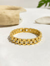 Wholesale Hip-hop Retro Simple Style Geometric Stainless Steel Plating Inlay 18k Gold Plated Artificial Pearls Bracelets