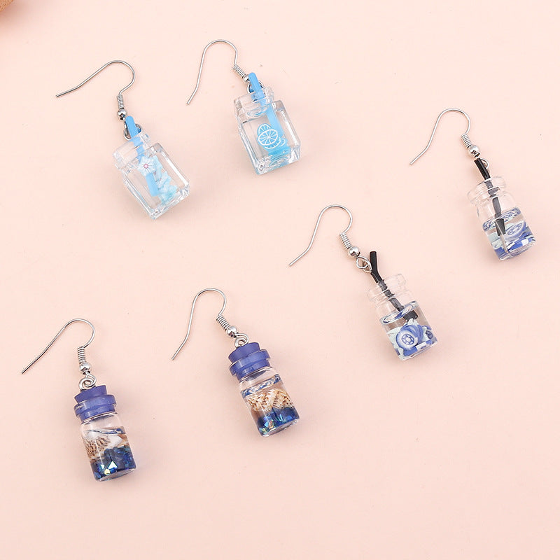 Cartoon Style Bear Mixed Materials Epoxy Women's Drop Earrings