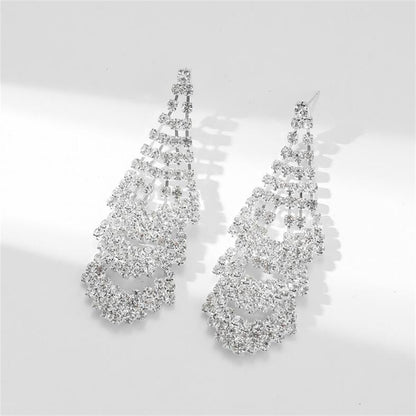 1 Pair Casual Sweet Simple Style Irregular Inlay Alloy Rhinestones Drop Earrings