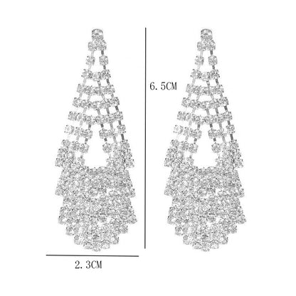 1 Pair Casual Sweet Simple Style Irregular Inlay Alloy Rhinestones Drop Earrings