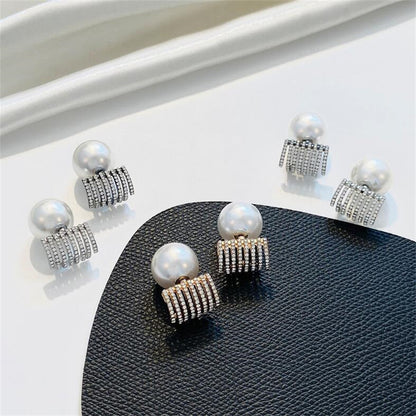 Wholesale Jewelry Vintage Style Sweet Simple Style Irregular Alloy Artificial Pearls Rhinestones Inlay Ear Studs