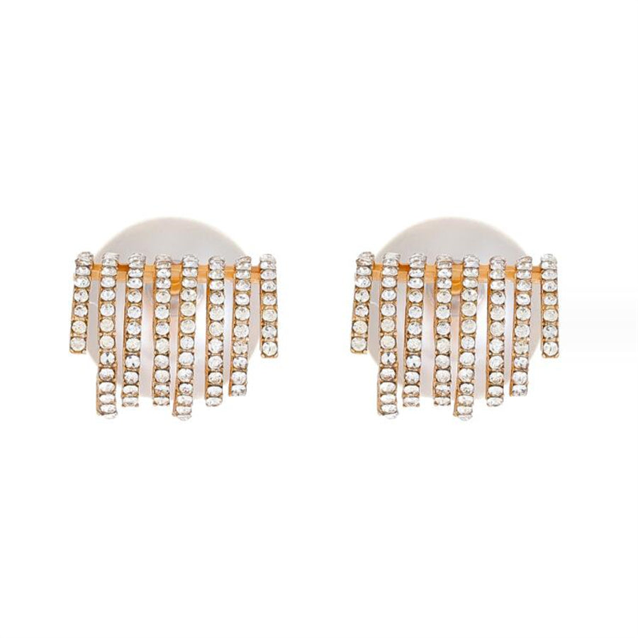 Wholesale Jewelry Vintage Style Sweet Simple Style Irregular Alloy Artificial Pearls Rhinestones Inlay Ear Studs