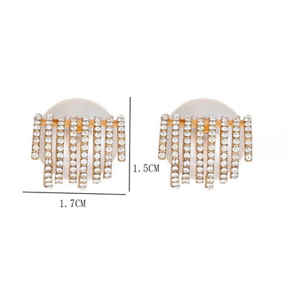 Wholesale Jewelry Vintage Style Sweet Simple Style Irregular Alloy Artificial Pearls Rhinestones Inlay Ear Studs