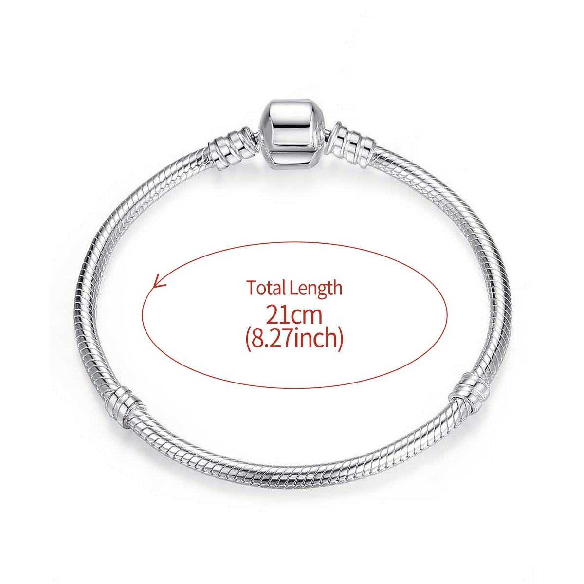 Elegant Glam Round Sterling Silver Plating Silver Plated Bracelets