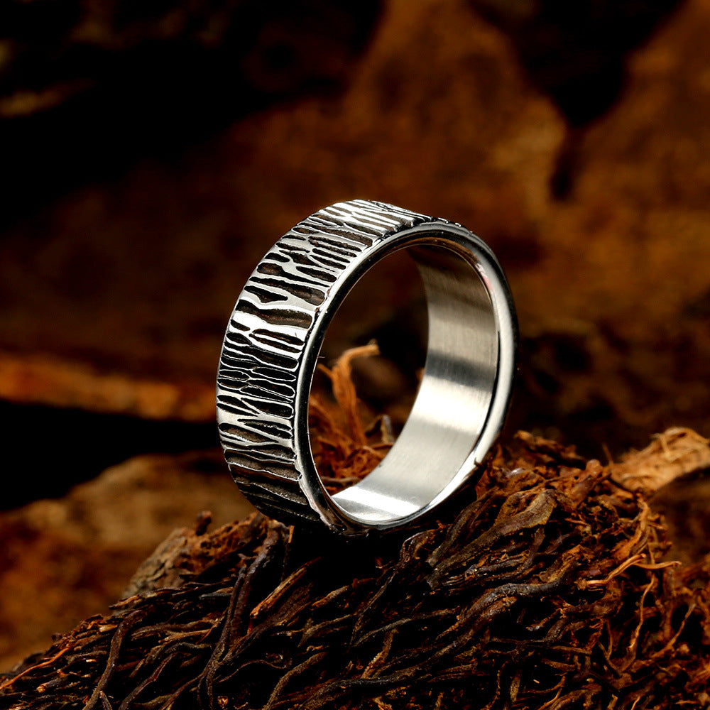 Simple Style Stripe Stainless Steel Polishing Men's Rings