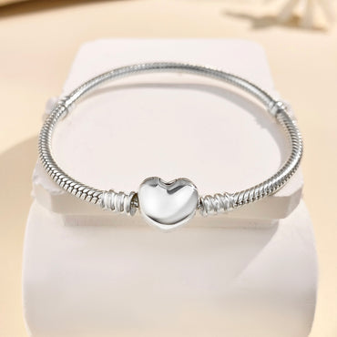 Elegant Glam Round Sterling Silver Plating Silver Plated Bracelets