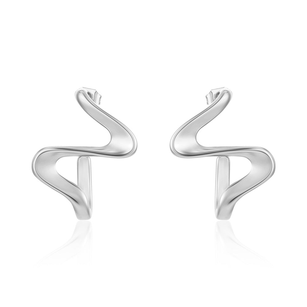 1 Pair Simple Style Abstract Plating Titanium Steel Ear Studs