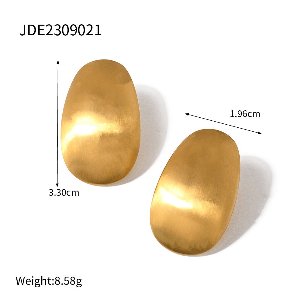 1 Pair Simple Style Commute Solid Color Plating Stainless Steel 18k Gold Plated Ear Studs