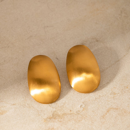 1 Pair Simple Style Commute Solid Color Plating Stainless Steel 18k Gold Plated Ear Studs