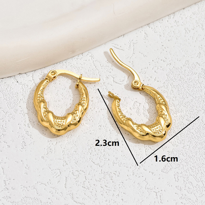 1 Pair Vintage Style Simple Style U Shape Stainless Steel Earrings