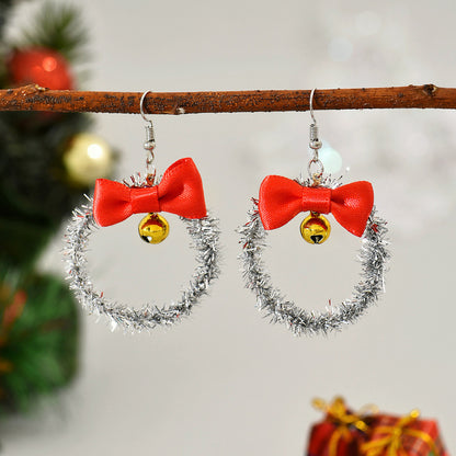 Cartoon Style Santa Claus Cloth Epoxy Christmas Kid's Earrings