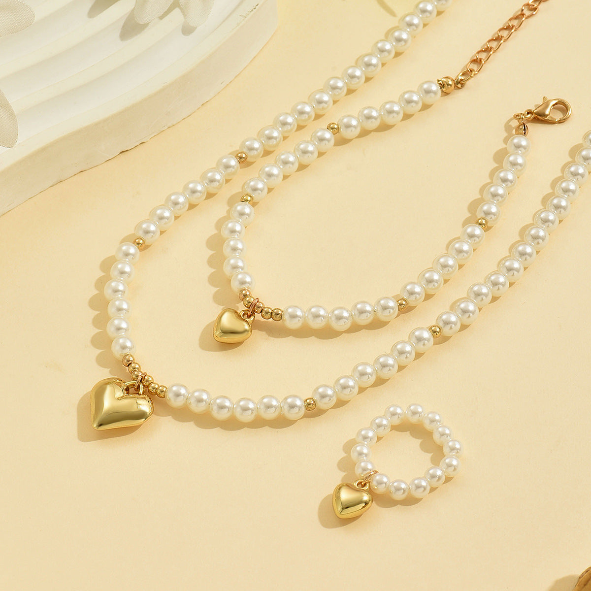 Simple Style Bow Knot Artificial Pearl Beaded Women's Jewelry Set