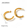 1 Pair Ig Style C Shape Plating Stainless Steel 18k Gold Plated Earrings